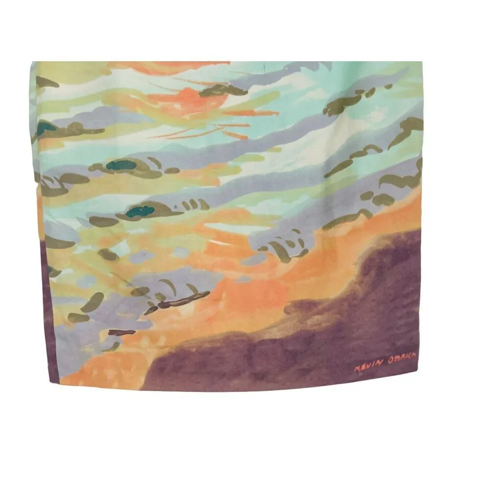 Anthropologie Kevin O'Brien Pencil Skirt Lined in Watercolor Landscape Size 00